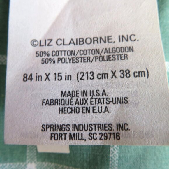 Vintage Liz Claiborne Liz At Home Blouson Valance Window Curtain Green Plaid USA - Picture 4 of 5